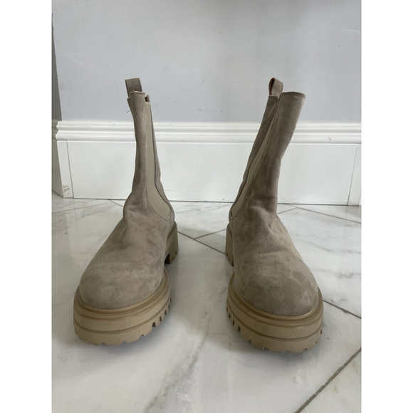 Michele Lopriore Women’s Euro 37 US 6.5 Light Tan Suede Lug Sole Combat Boot - Picture 3 of 12